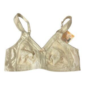 NWT AMOENA 2127 Wire Free Mastectomy Bra 40C Soft Cup Ivory Back Closure Nude 40